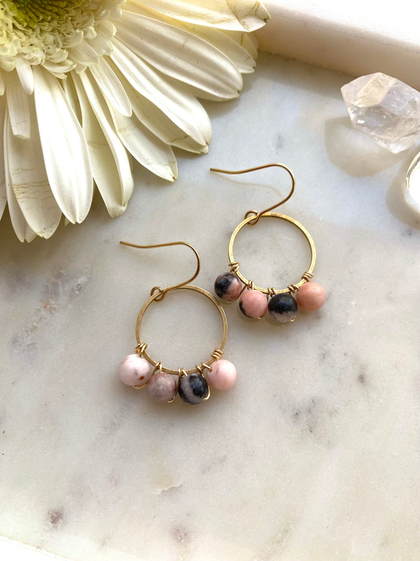 Wire Wrapped Crystal Earrings