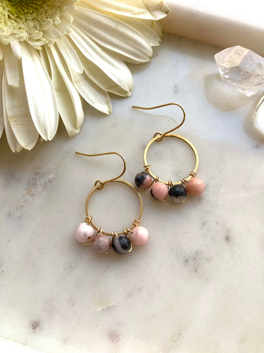 Wire Wrapped Crystal Earrings