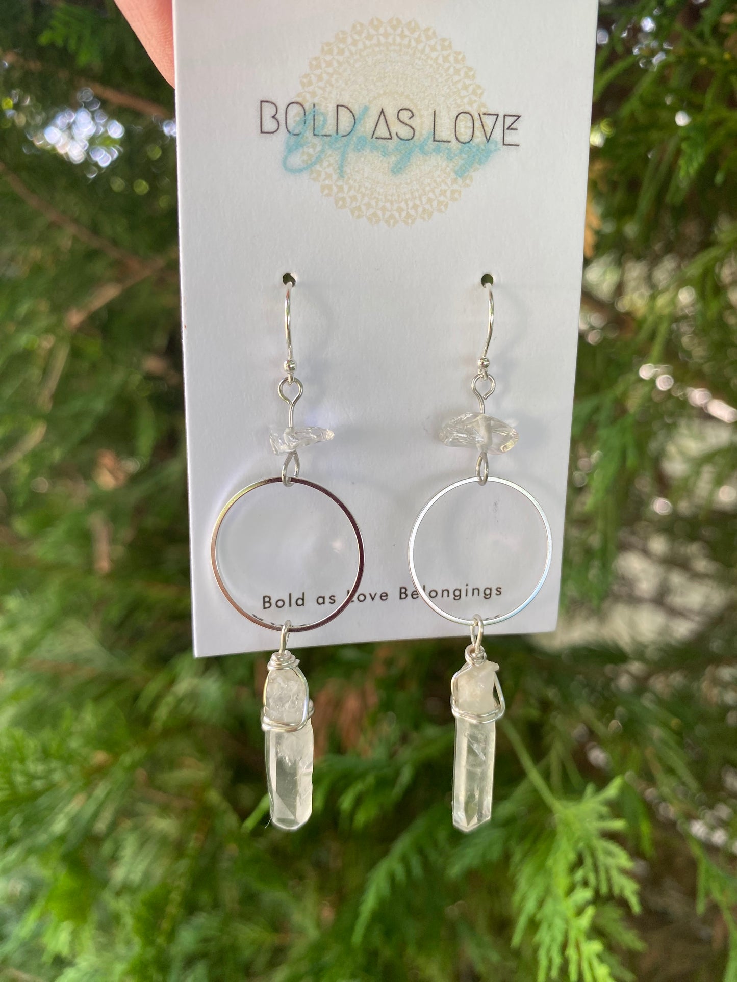 Silver Quartz Dangle Earrings