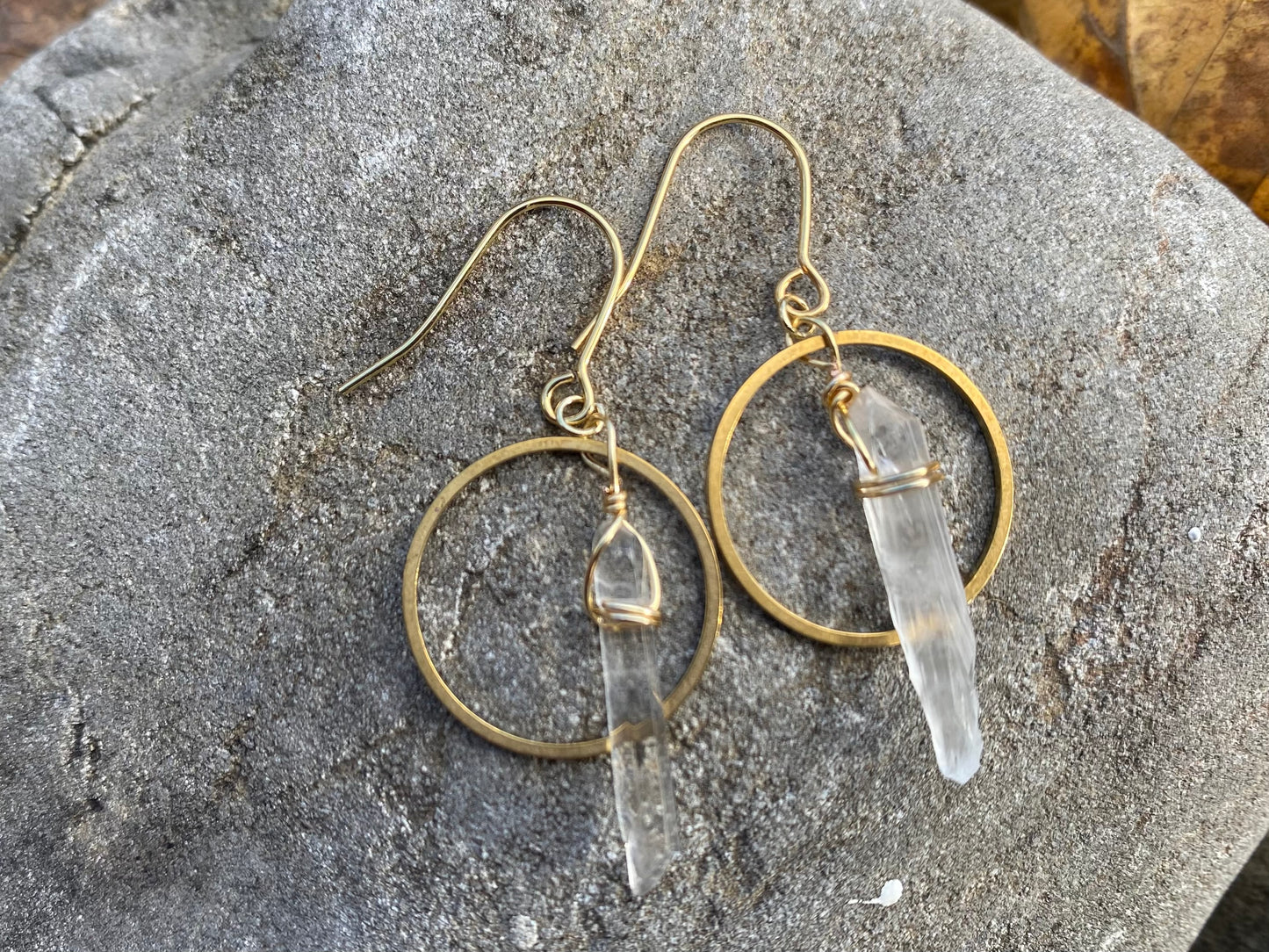 Short Quartz Crystal Boho Chic Earrings
