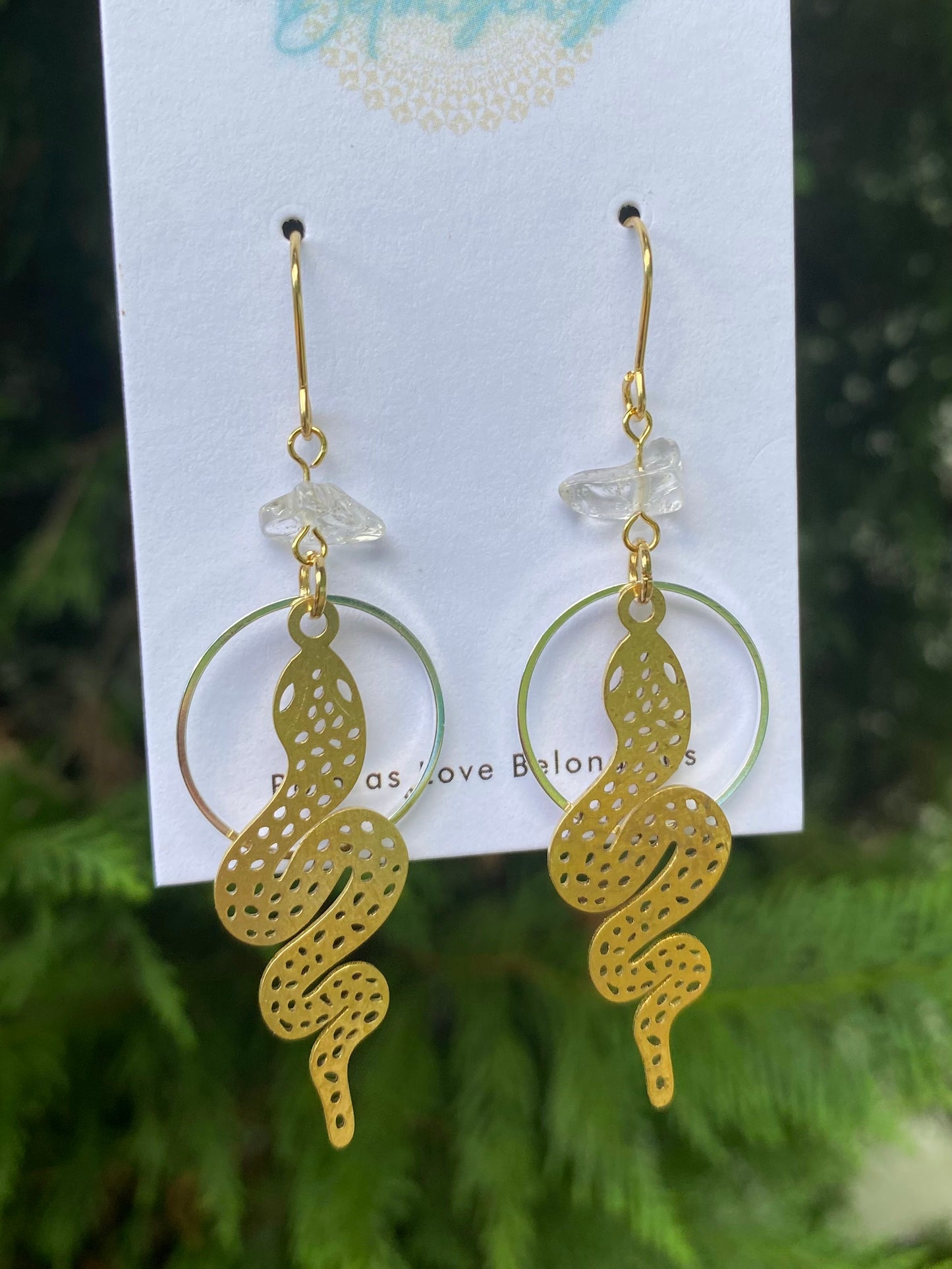 Snake Earrings for Woman Bohemian Witchy Jewelry Crystal Earrings