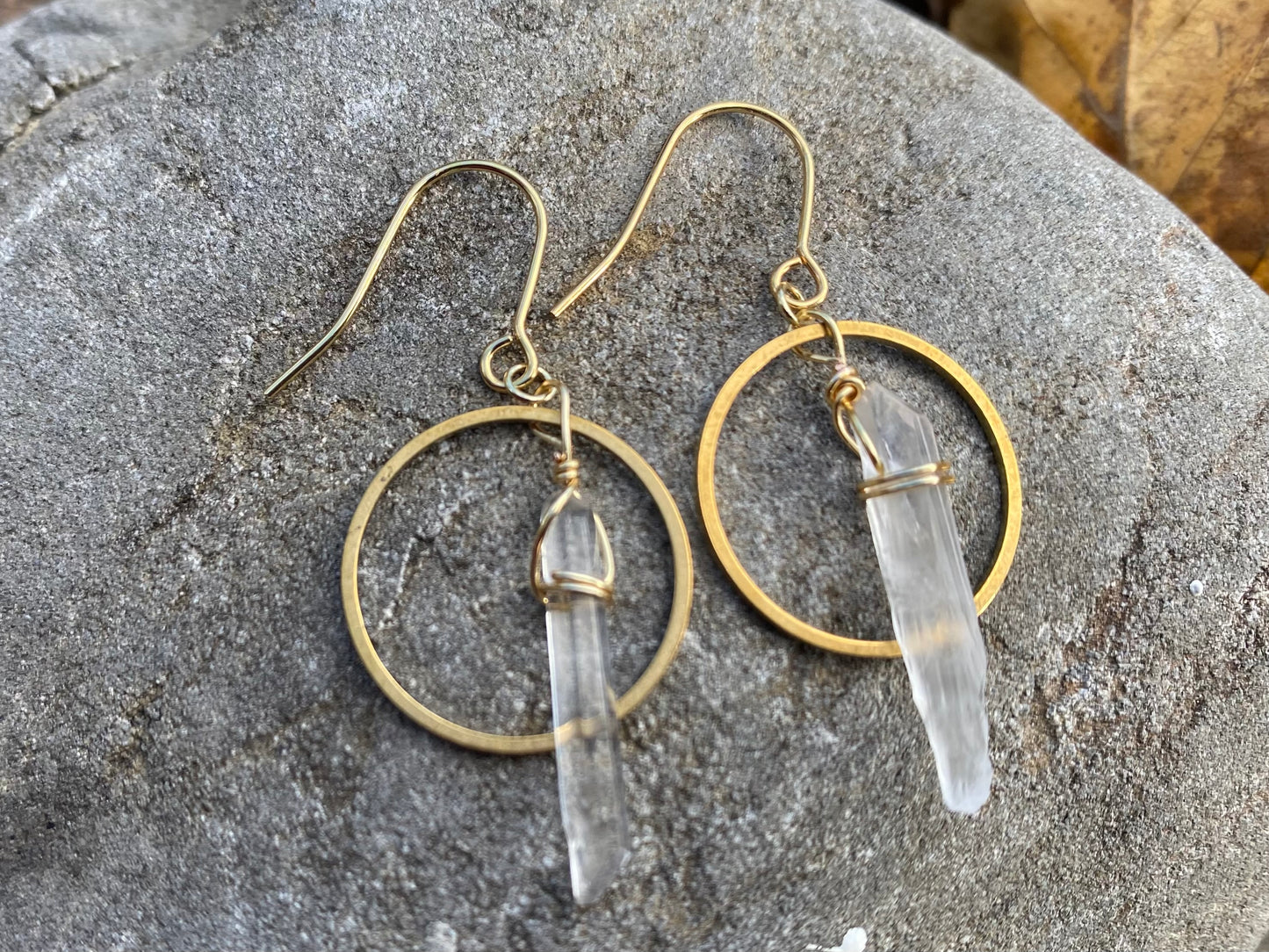 Short Quartz Crystal Boho Chic Earrings