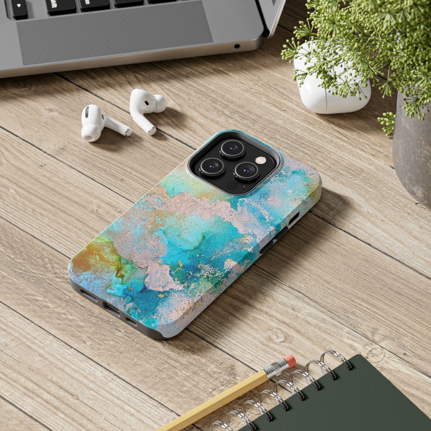 Oceanic Serenity Original Art Phone Case Fluid Art Phone Case