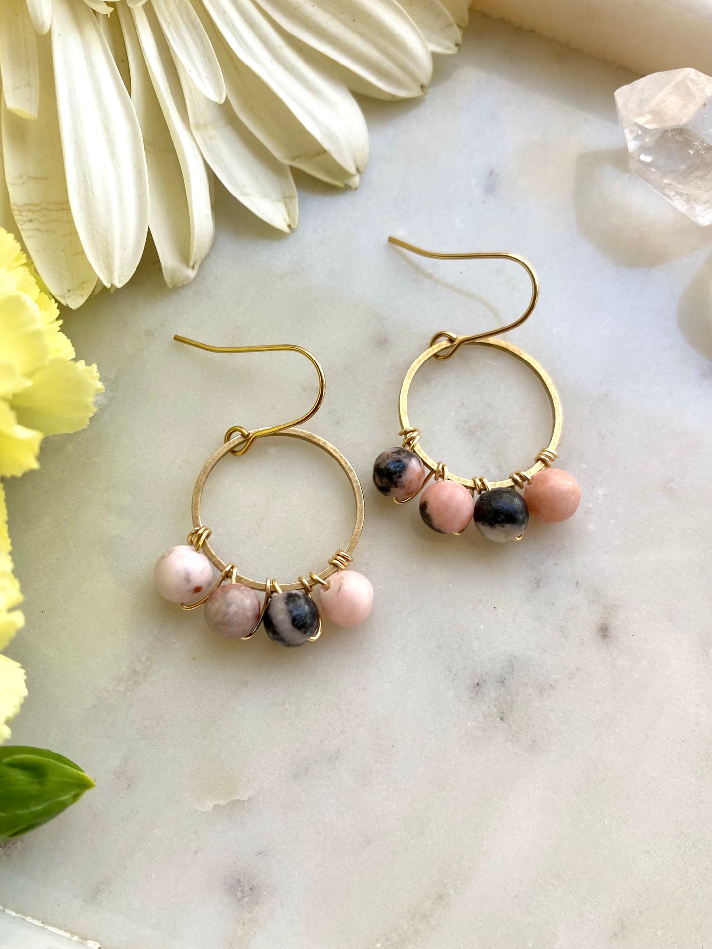 Wire Wrapped Crystal Earrings