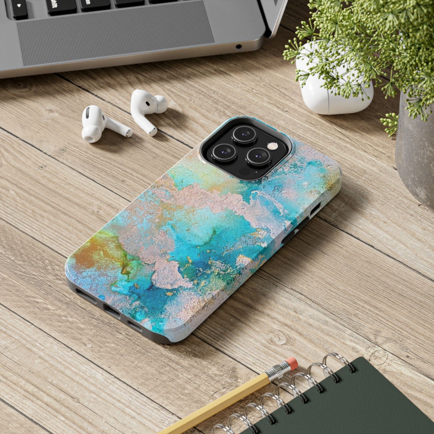 Oceanic Serenity Original Art Phone Case Fluid Art Phone Case