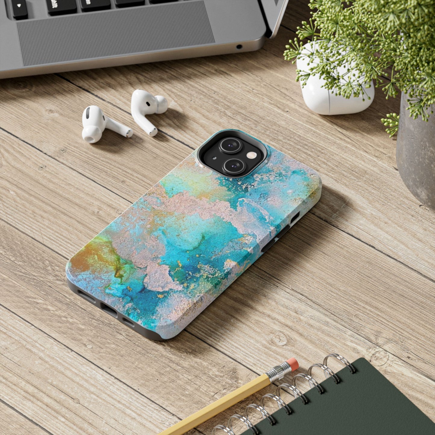 Oceanic Serenity Original Art Phone Case Fluid Art Phone Case