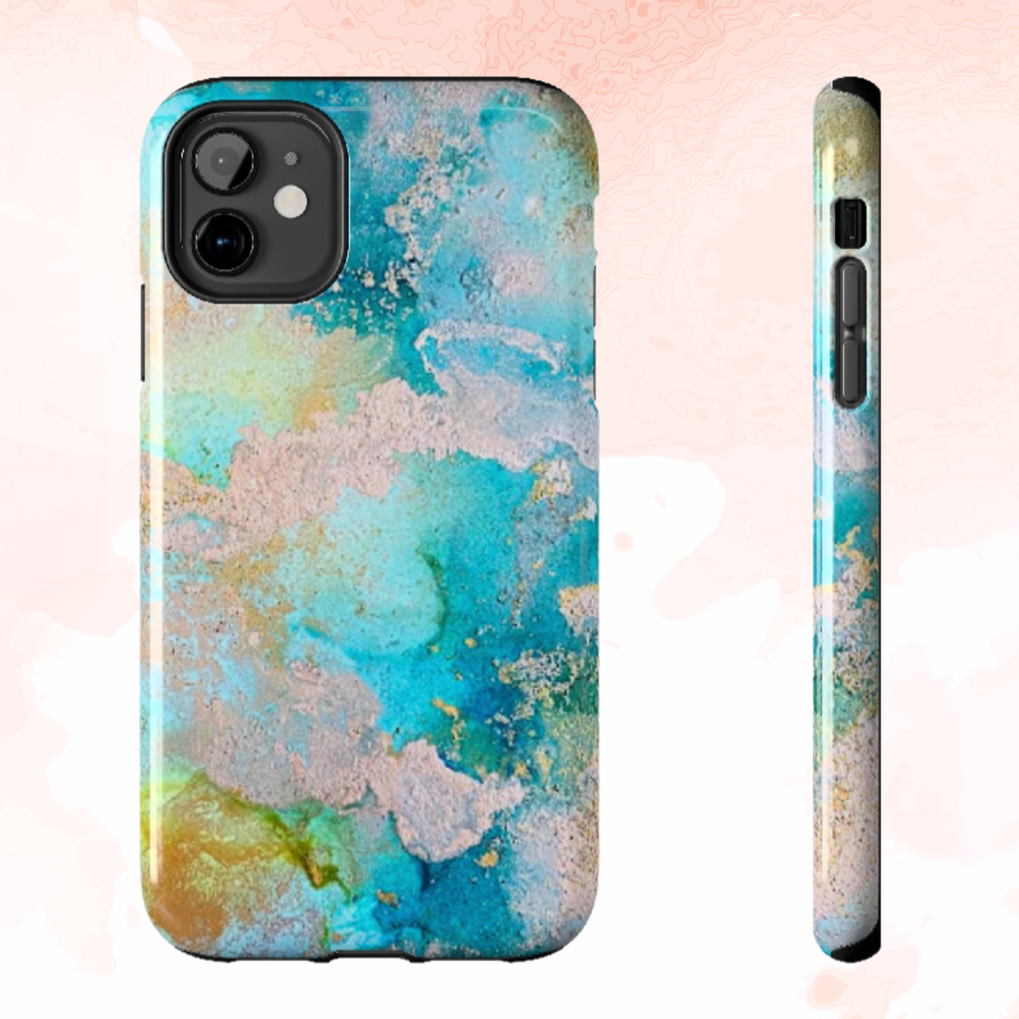 Oceanic Serenity Original Art Phone Case Fluid Art Phone Case
