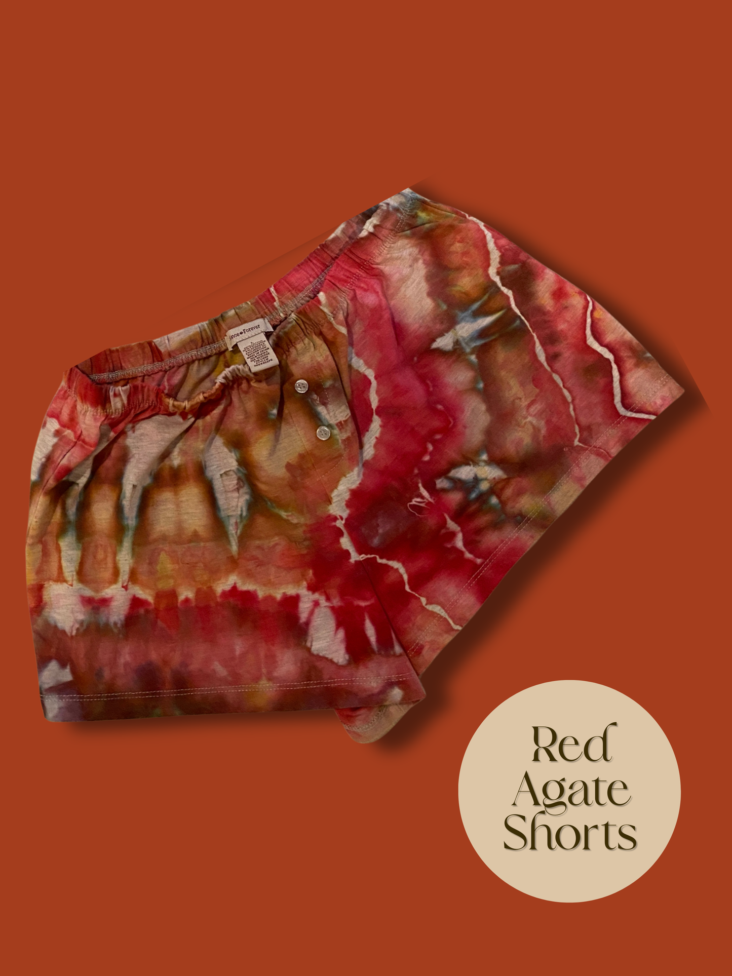 Red Agate Hand Dyed Shorts