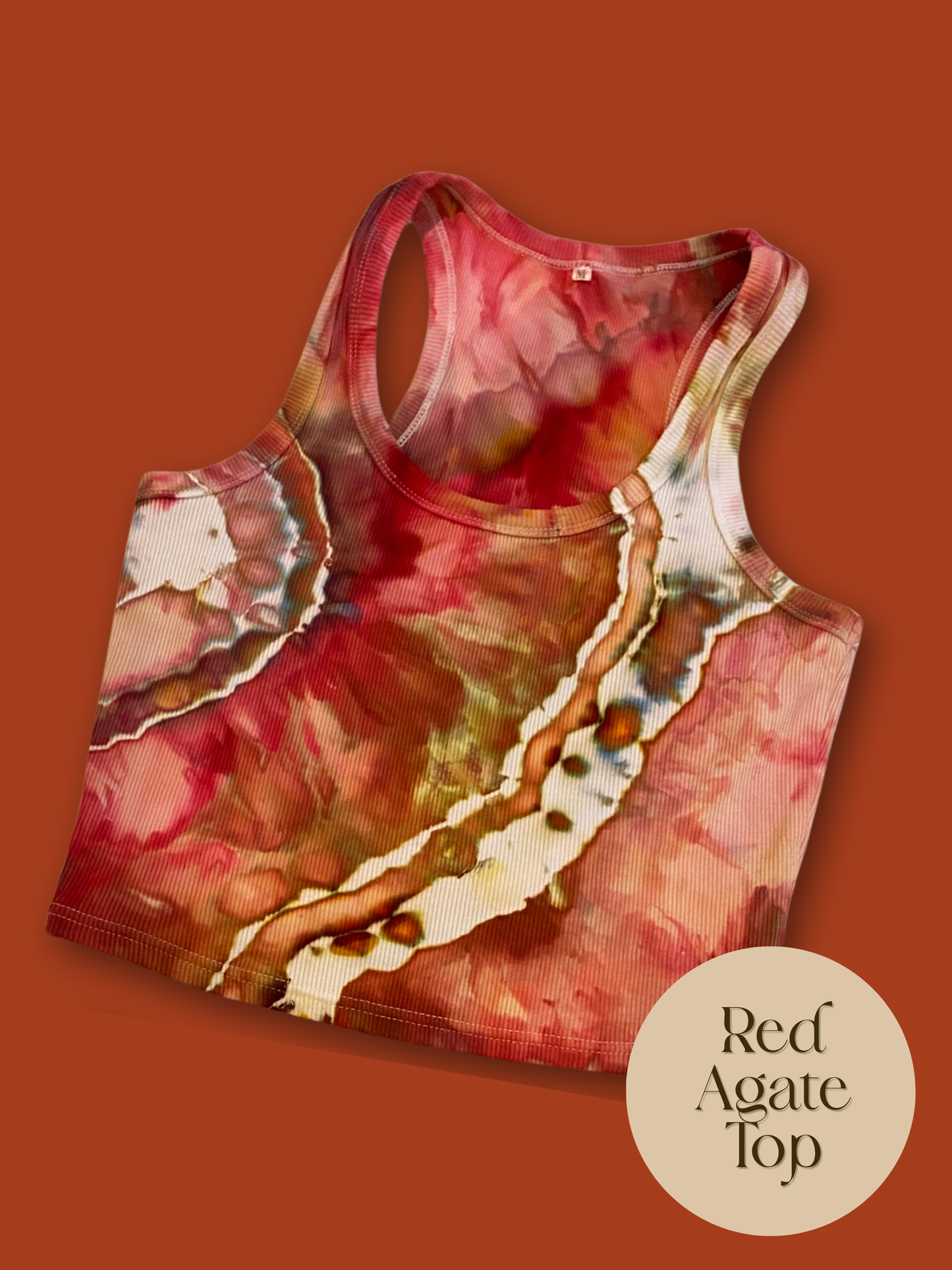 Red Agate Hand Dyed Top