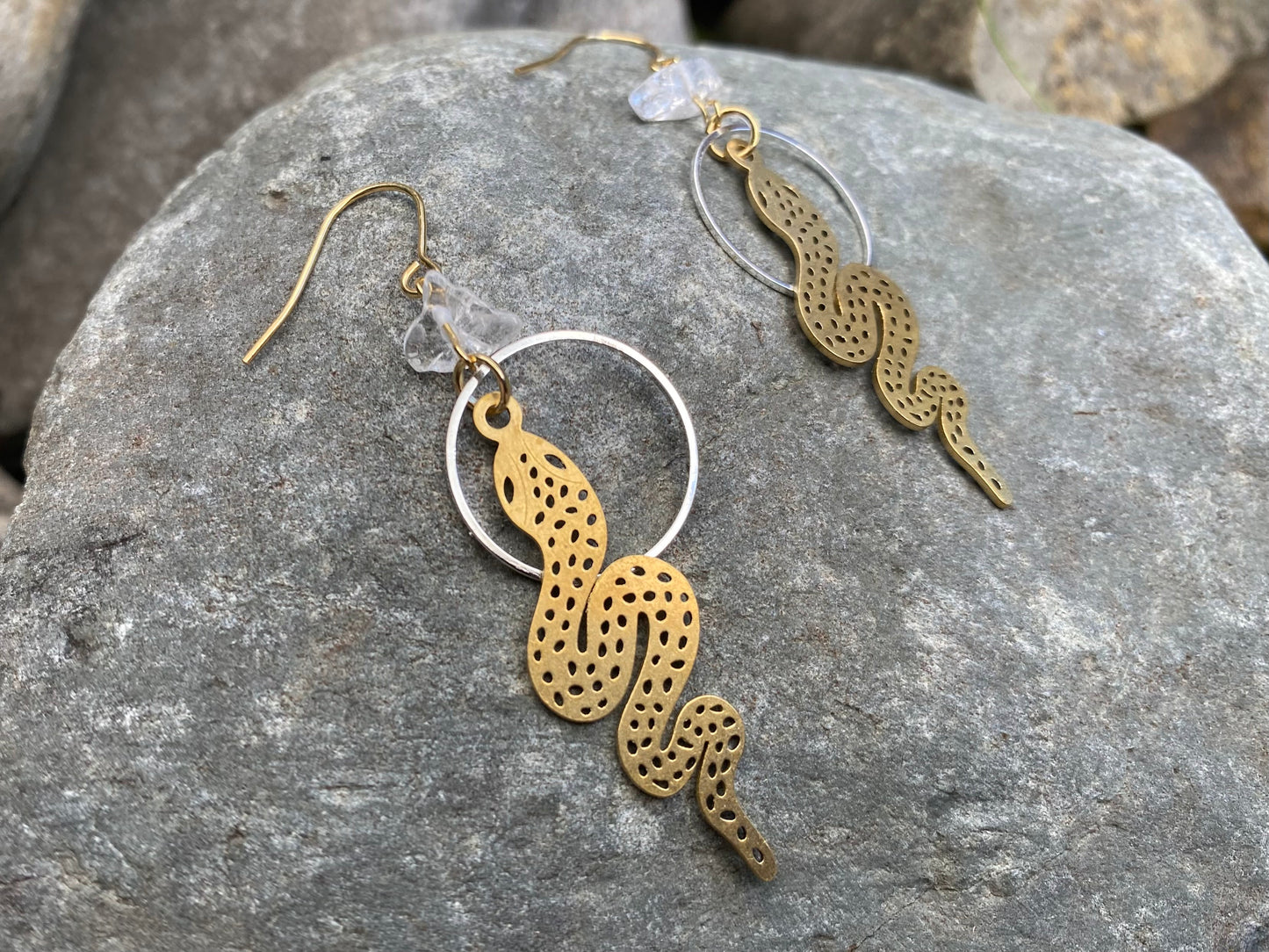 Snake Earrings for Woman Bohemian Witchy Jewelry Crystal Earrings