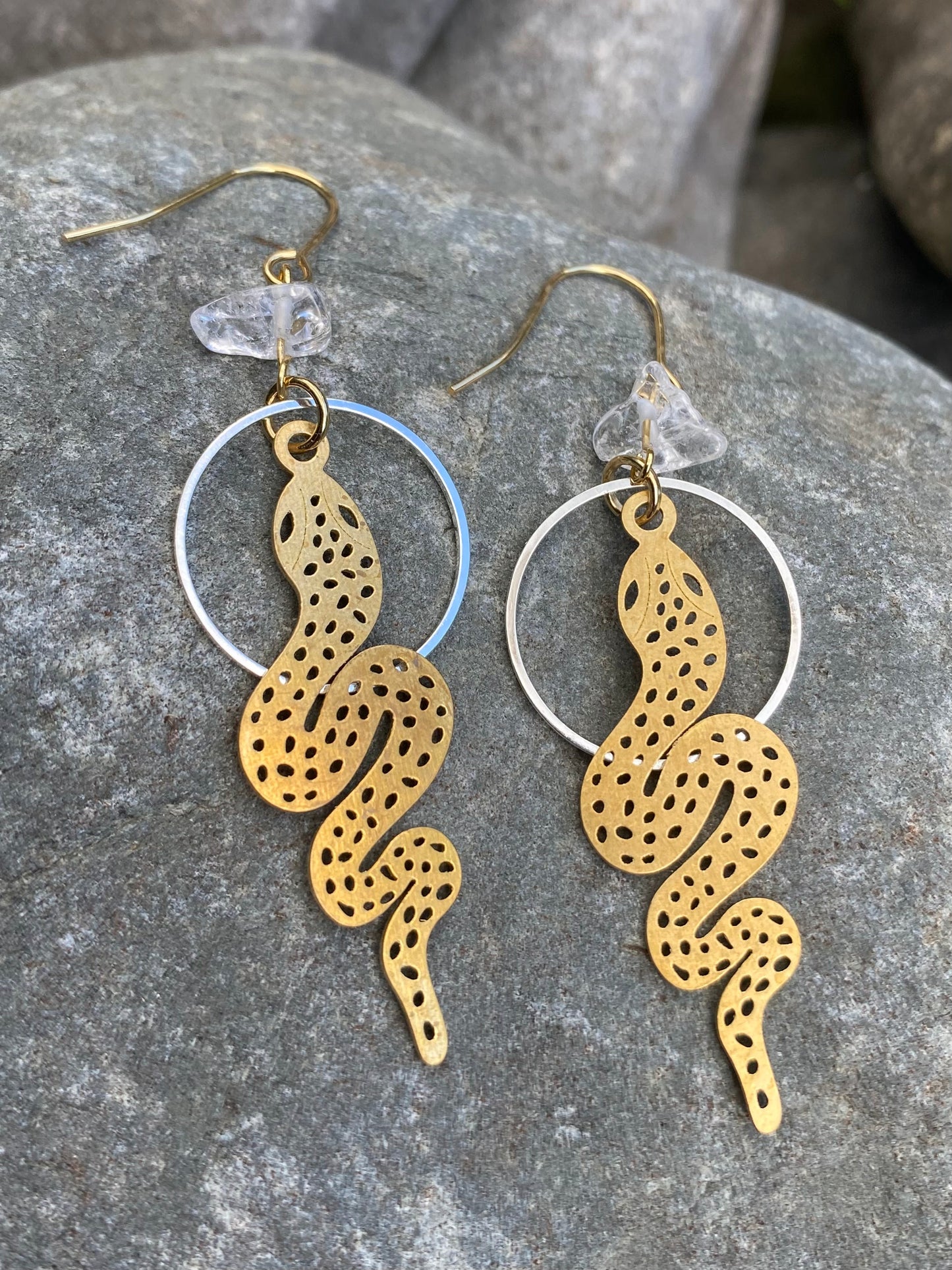Snake Earrings for Woman Bohemian Witchy Jewelry Crystal Earrings