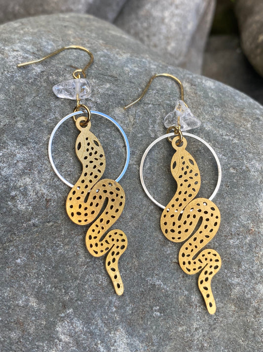 Snake Earrings for Woman Bohemian Witchy Jewelry Crystal Earrings