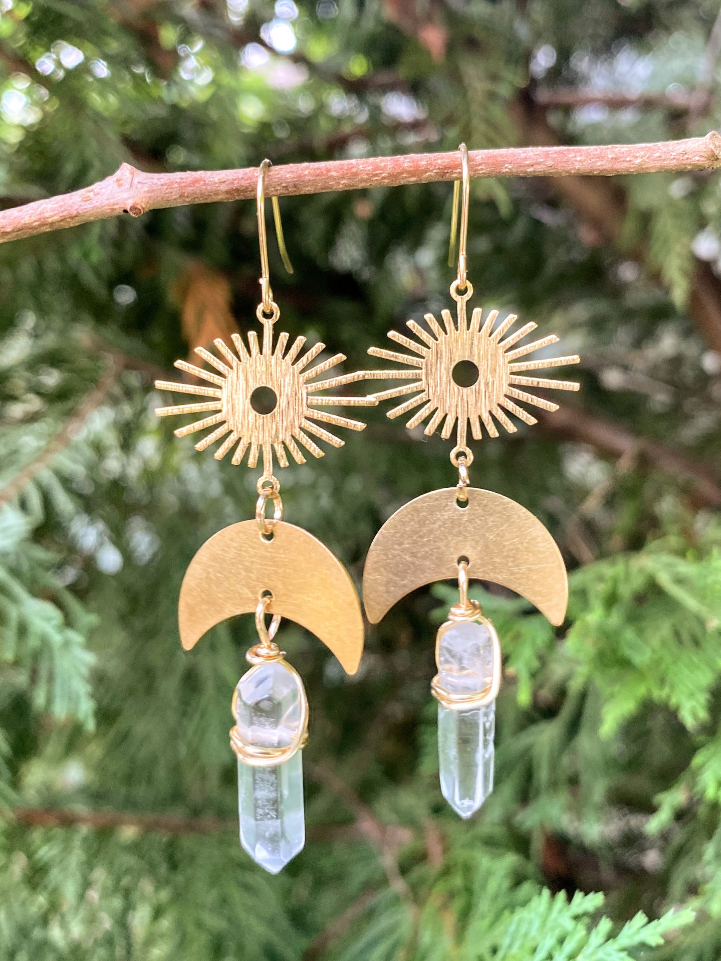 Sun// Moon Dangle Earrings
