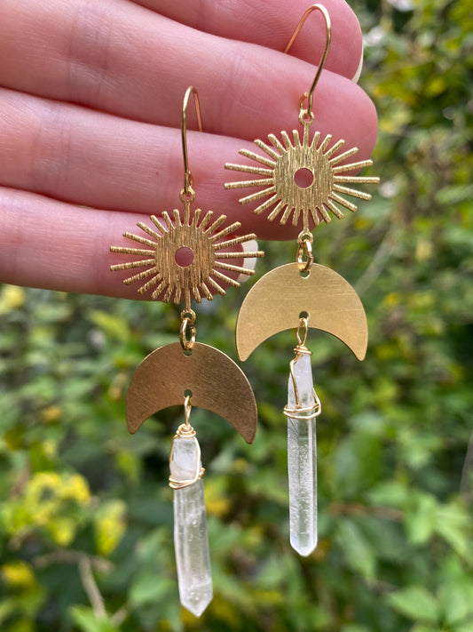 Sun// Moon Dangle Earrings